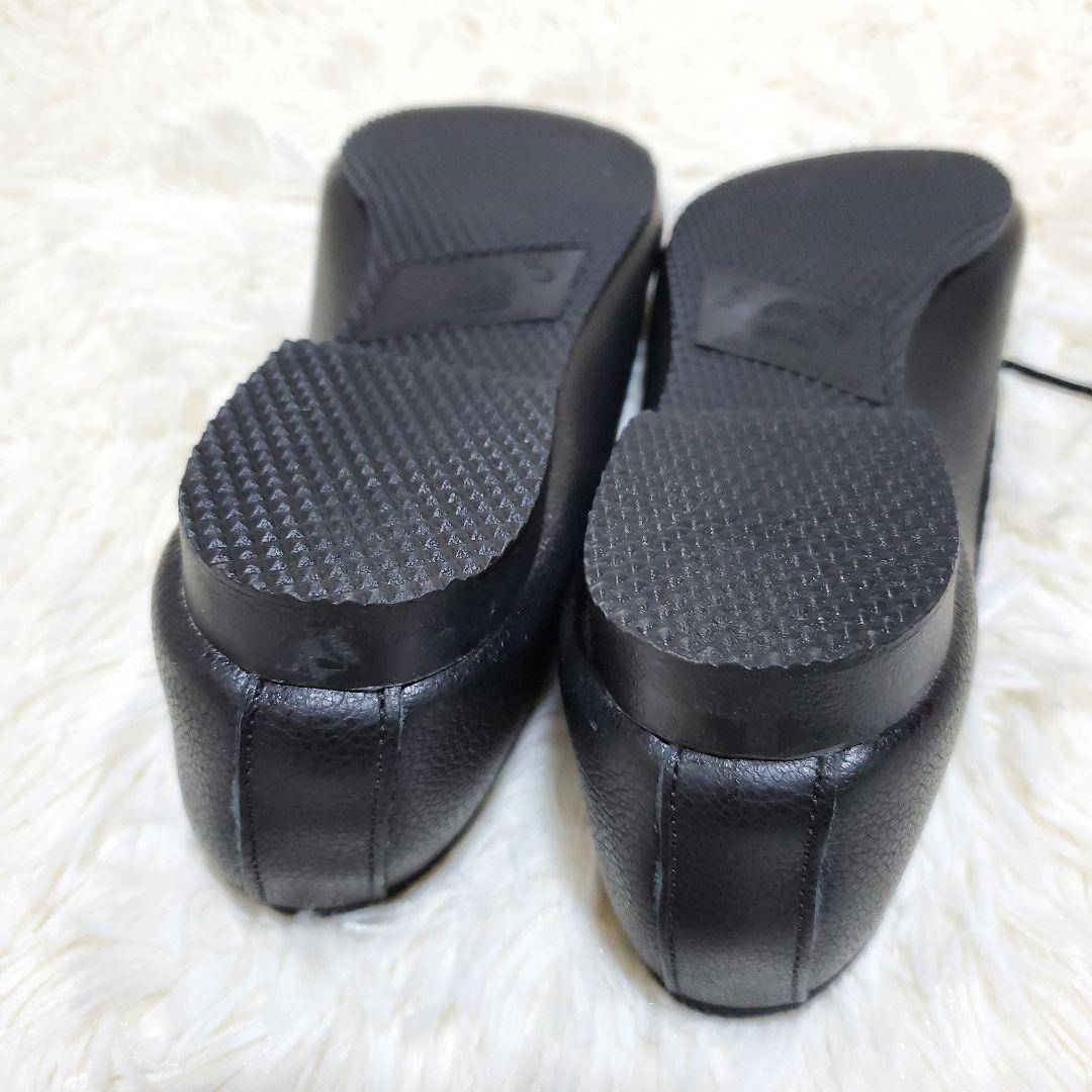 【極美品】CROWN　クラウン　バレエシューズ　リボン　レザー　黒　ジャズ