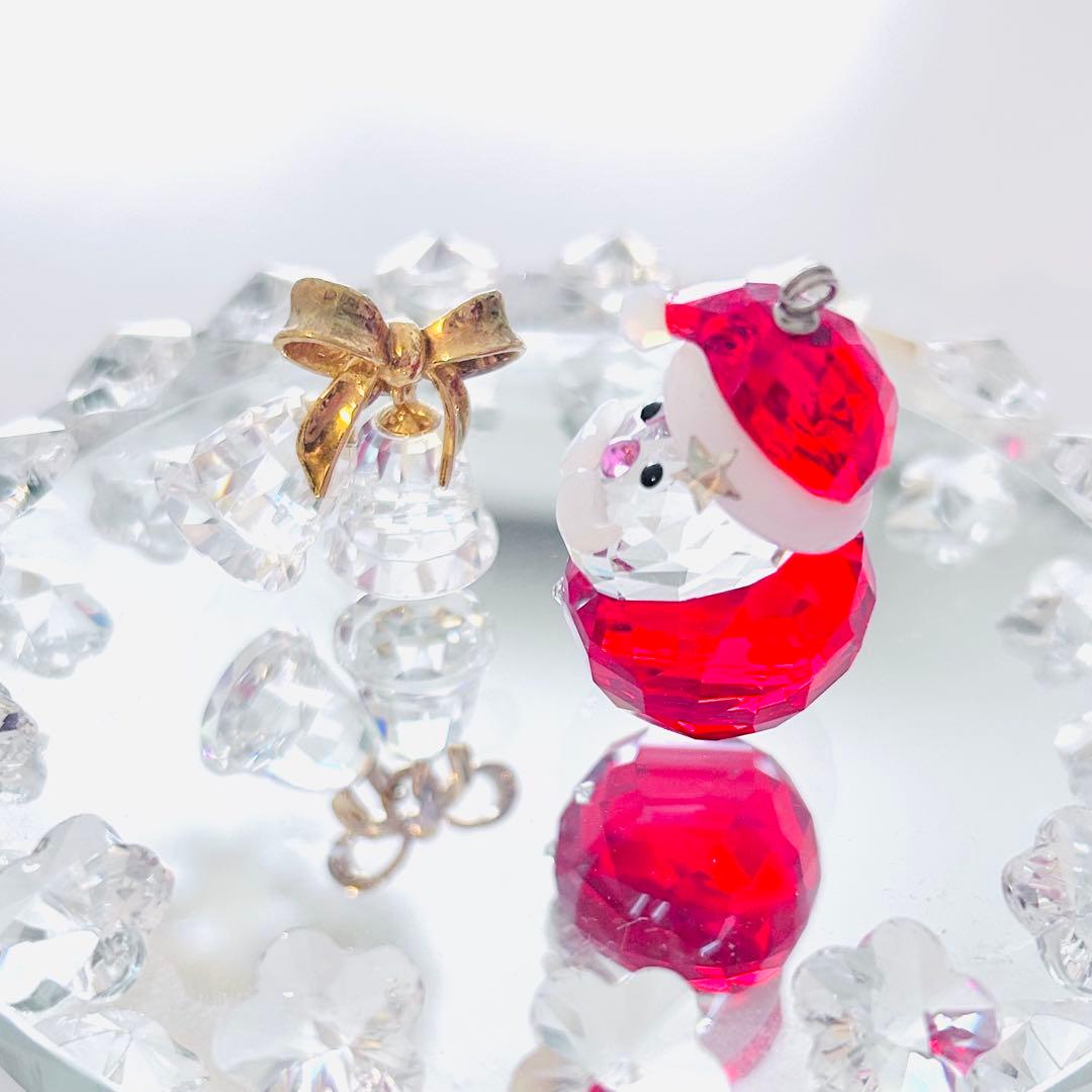 673【半額セール】星付帽子★ピンク鼻／廃盤ロッキングサンタ／SWAROVSKI