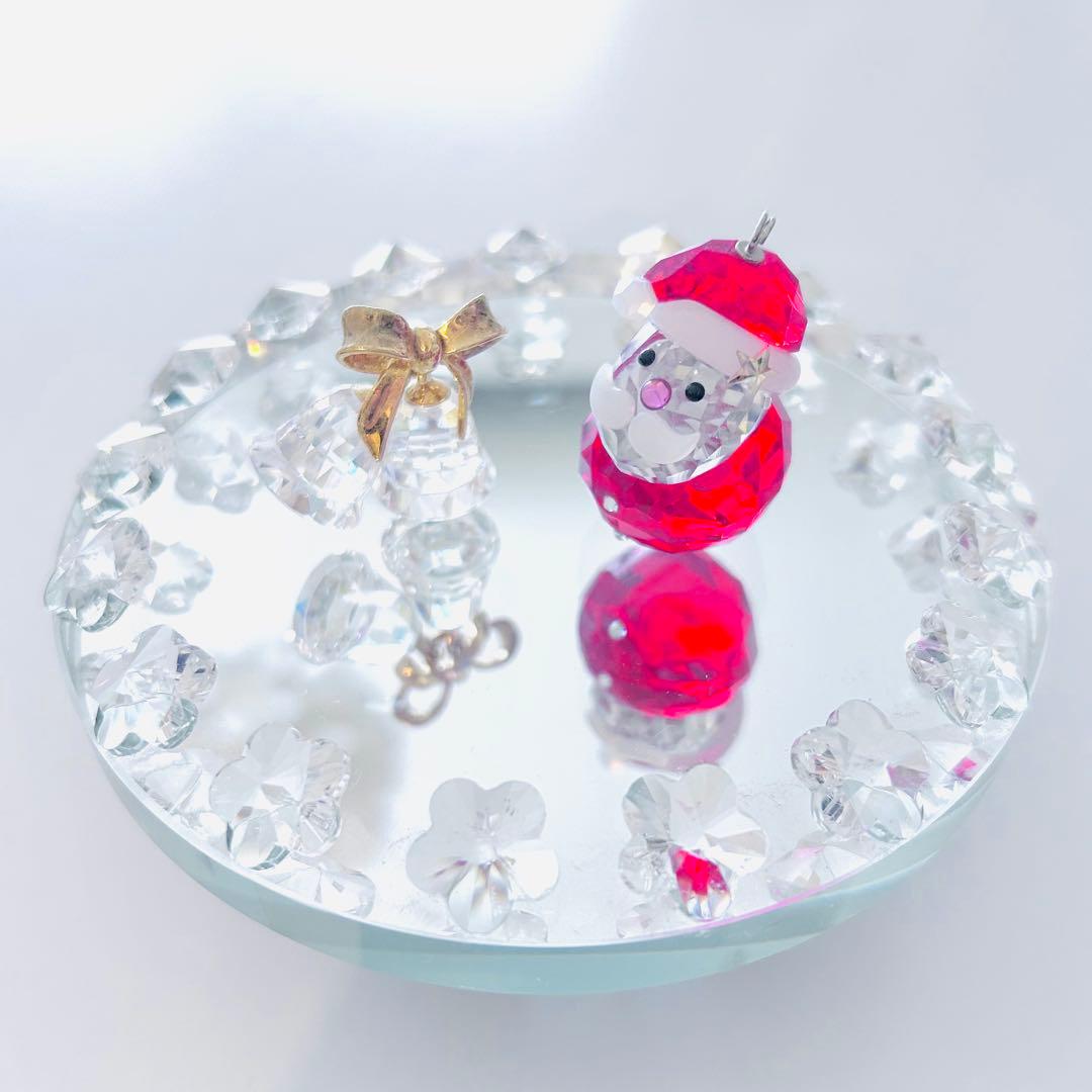 673【半額セール】星付帽子★ピンク鼻／廃盤ロッキングサンタ／SWAROVSKI