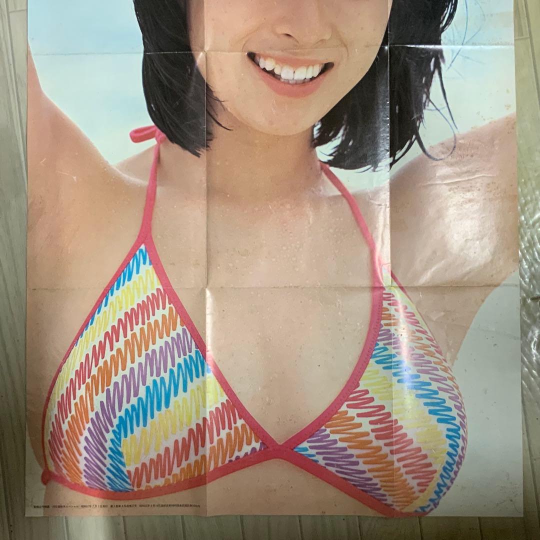 2428昭和レトロ当時物⬛️河合奈保子水着ビキニ両面特大ポスター⬛️等身大実物大