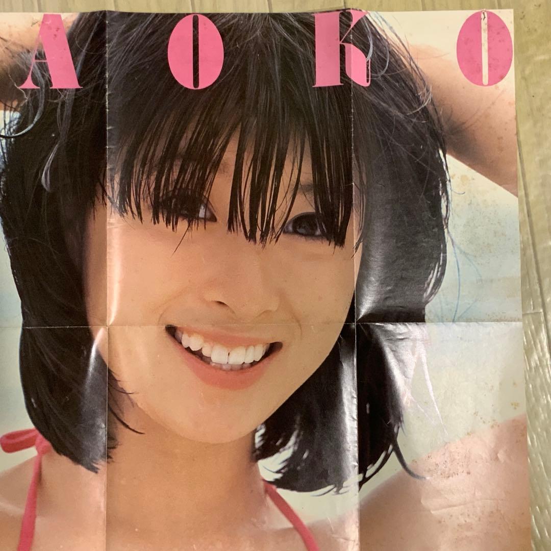 2428昭和レトロ当時物⬛️河合奈保子水着ビキニ両面特大ポスター⬛️等身大実物大