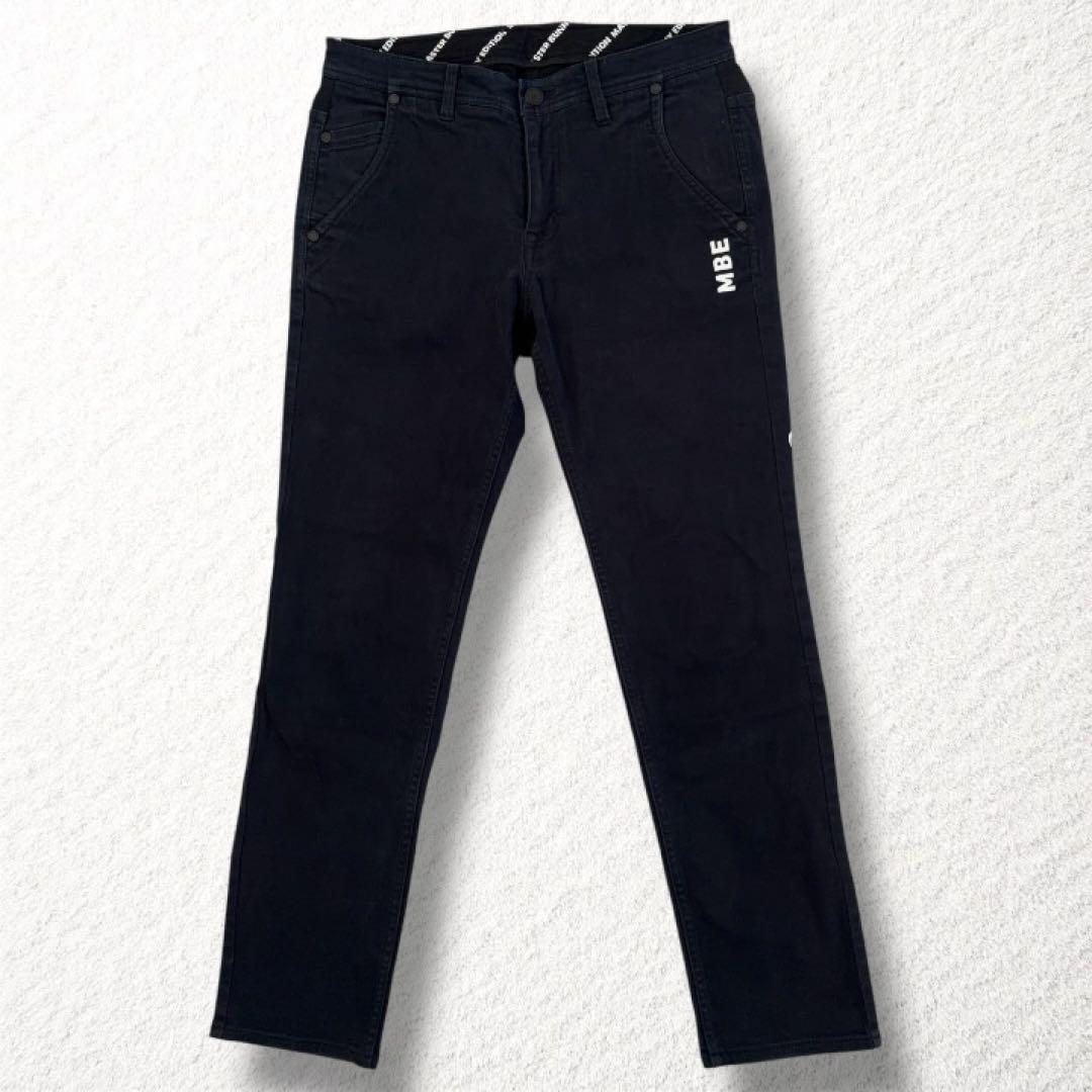 【マスターバニーエディション】ゴルフパンツ ストレッチ スキニー ロゴ 黒系 3