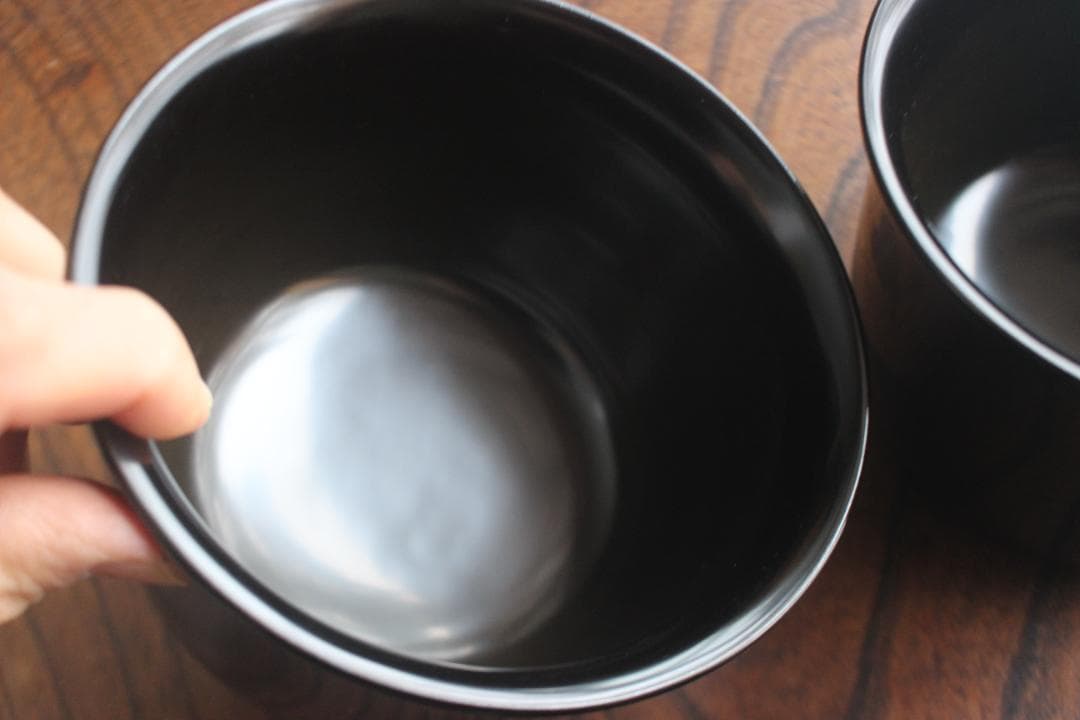 時代逸品！品のある羽反りデザインに時代黒漆の美しい蕎麦椀2点（検京塗懐石椀輪島塗