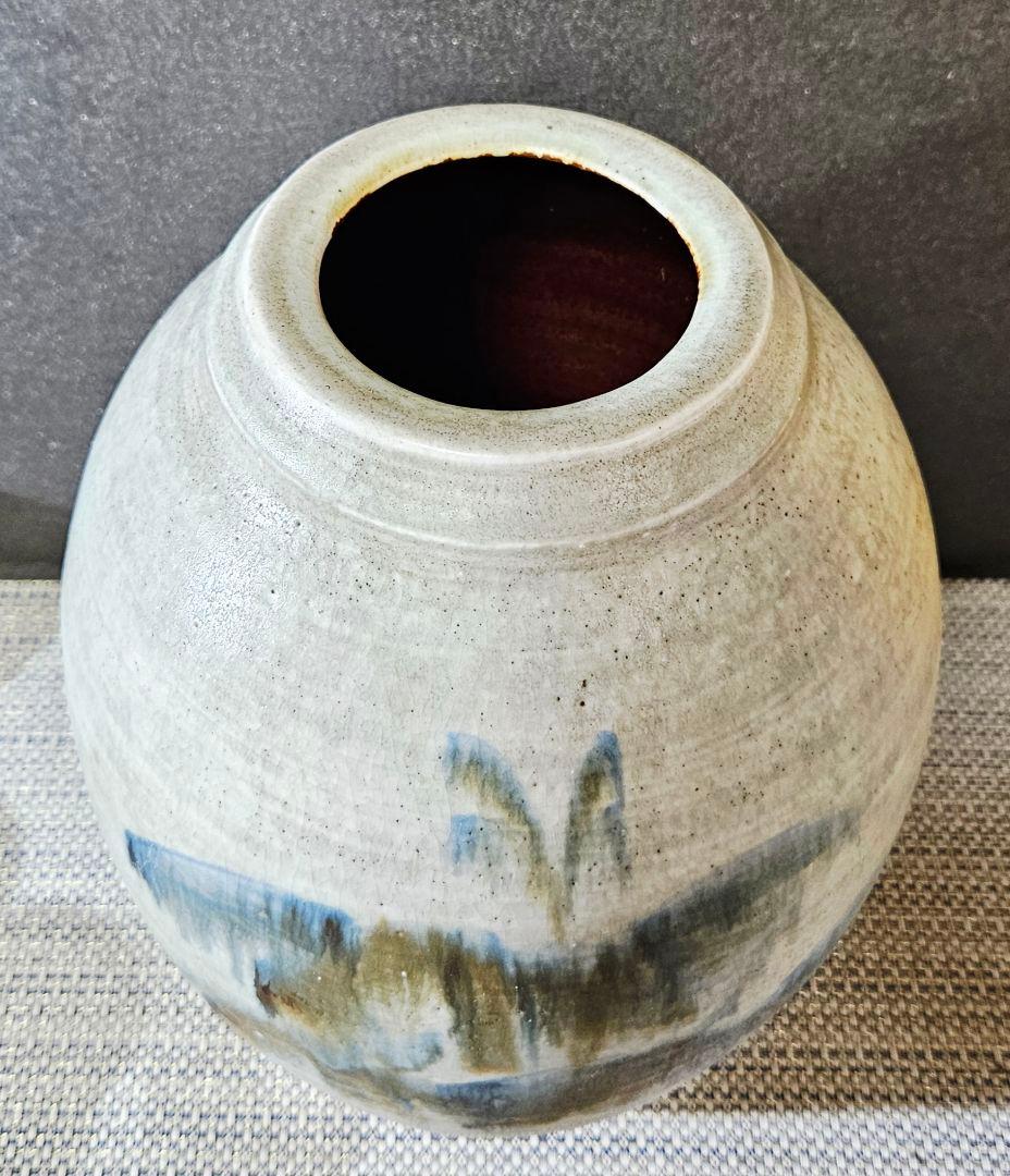 【真作保証❗】文化勲章受章作家　 日本芸術院会員　楠部 彌弌　刷毛目釉彩　 花瓶