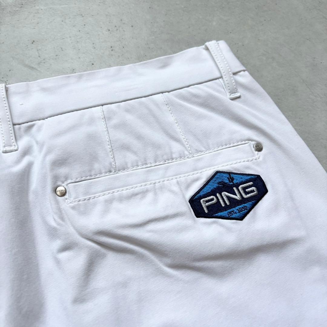 PING ピンアパレル ストレッチロングパンツ ロゴワッペン 3L 大きいサイズ