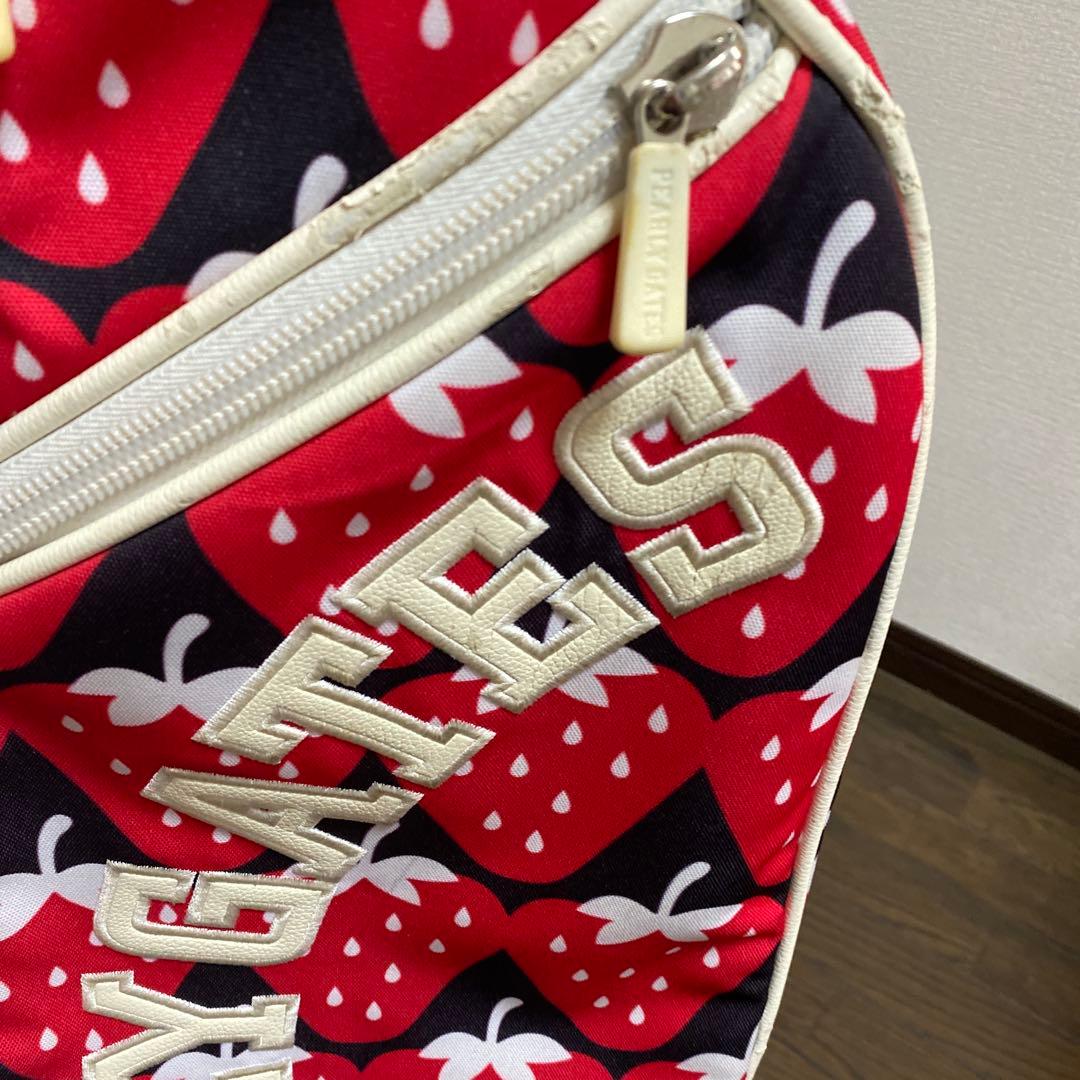 パーリーゲイツイチゴ柄♡キャディバッグ、ヘッドカバー4点