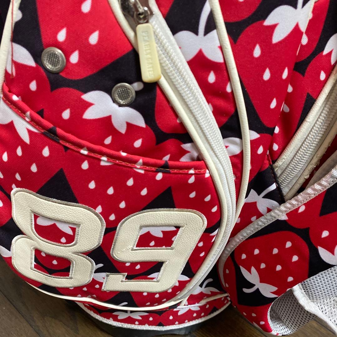 パーリーゲイツイチゴ柄♡キャディバッグ、ヘッドカバー4点