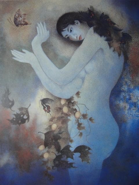 工藤甲人、【残蝶】、新品高級額 額装付、日本画 希少画集画 状態良好