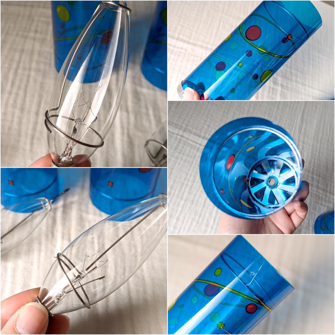 未使用美品　盆灯籠　燈篭　盆飾　和風　昭和レトロ　回転ライト　照明　提灯　盆提灯
