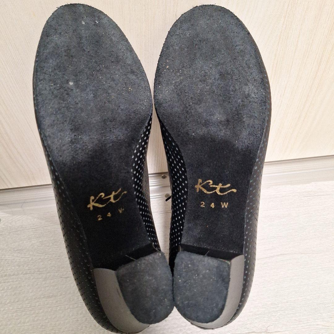 美品☆KENTDANCE 社交ダンス パンチングシューズ 黒 24㎝日本製