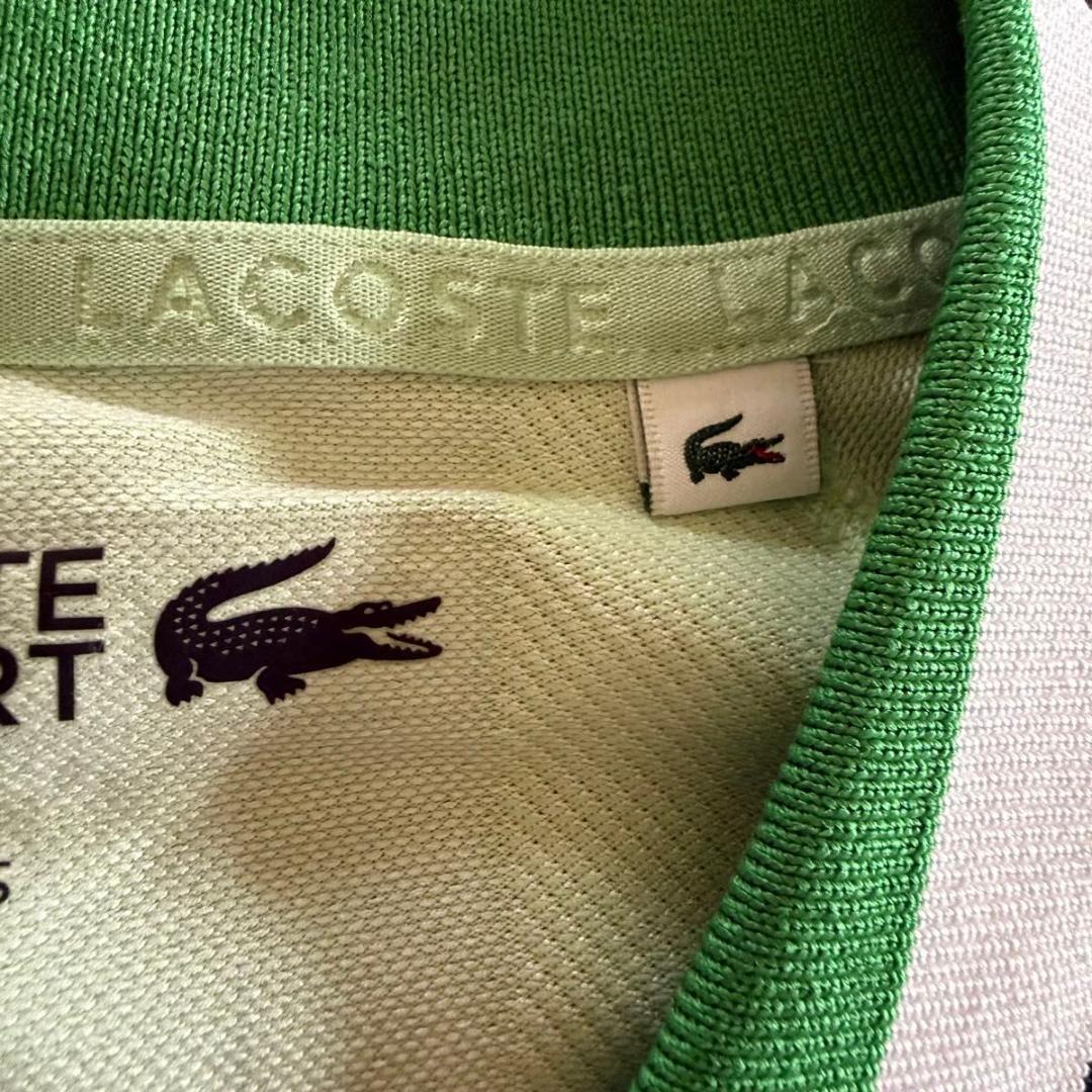LACOSTE ラコステ　ビッグストライプラグランプルオーバーポロシャツ テニス