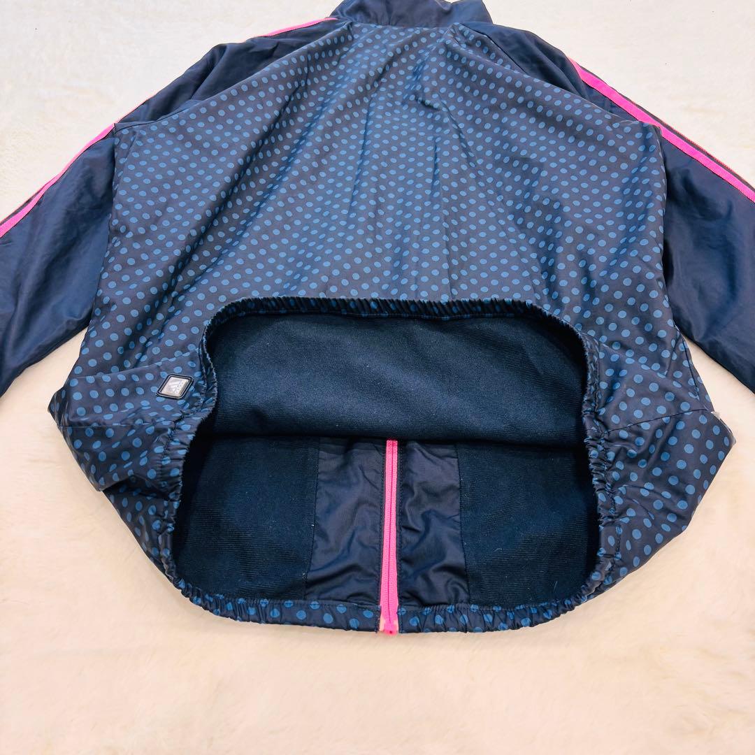 【アディダス】美品 トラックジャケット ネイビー 水玉 ドット L レディース