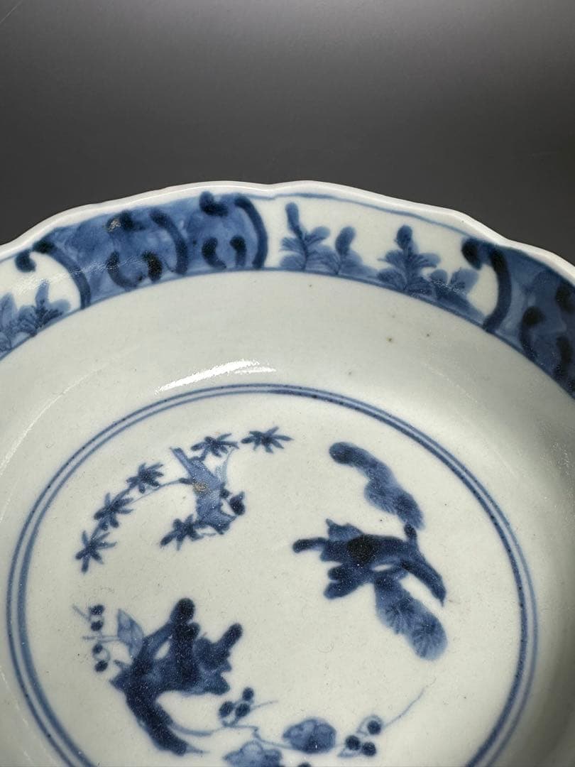 古伊万里　たこ唐草　鉢　白磁　染付　美品