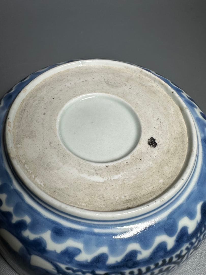 古伊万里　たこ唐草　鉢　白磁　染付　美品