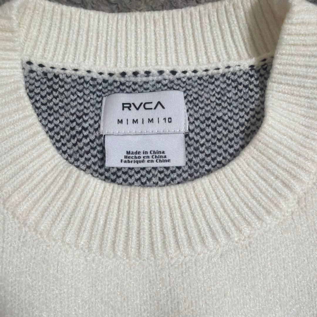RVCA ルーカ　ホワイトニットセーター　クルーネック　Mサイズ