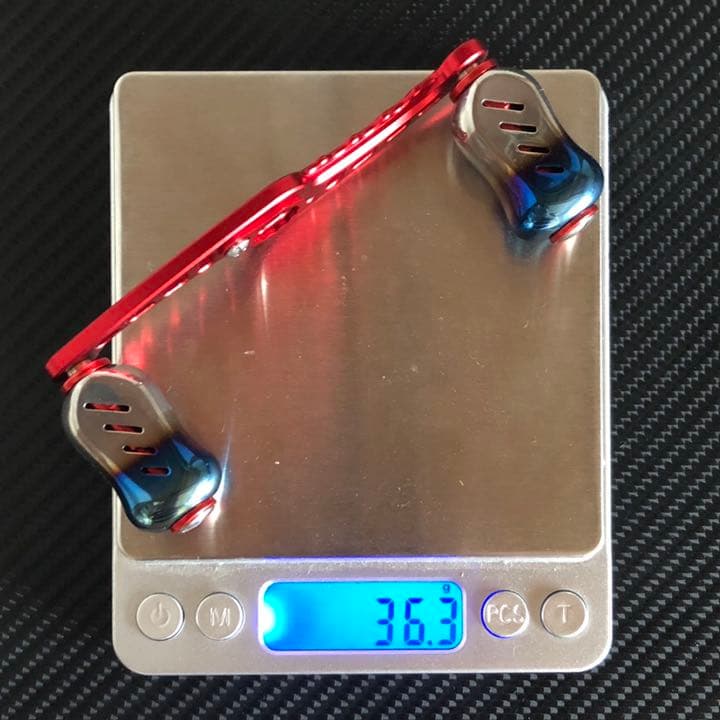 軽量ベイトリール用アルミハンドル アルミハンドルノブ フルセット　レッド