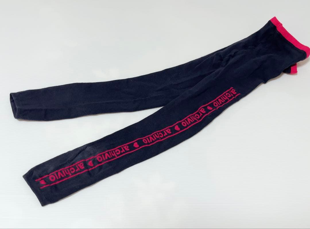 【新品】アルチビオ　千鳥柄ニットスカート　レギンス　レッド×ネイビー　2点セット