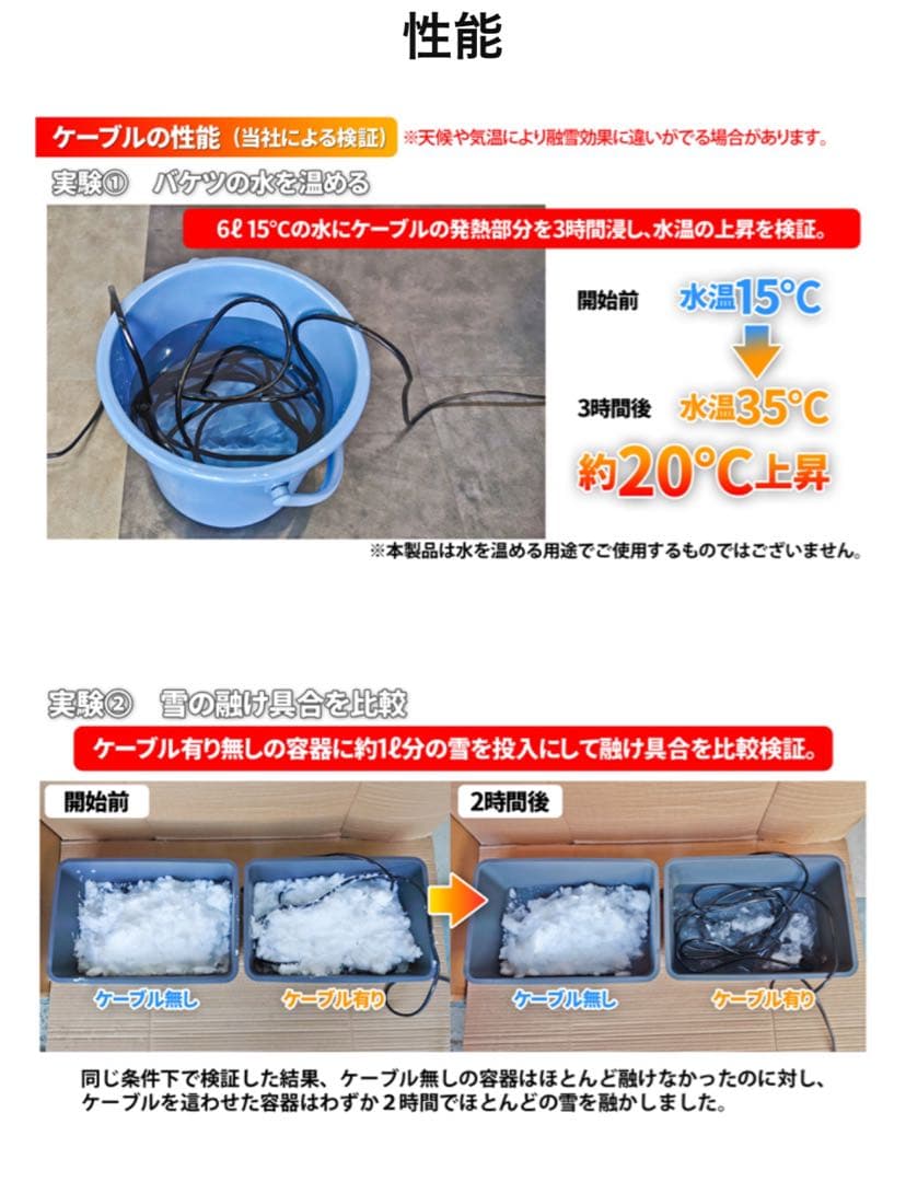 ホットケーブル 20m 凍結防止用