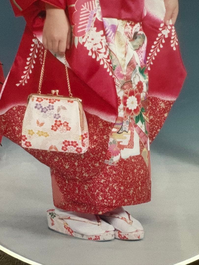 断捨離中さん専用　七五三　7歳用　つくり帯　結び帯　はこせこセット　　小物セット