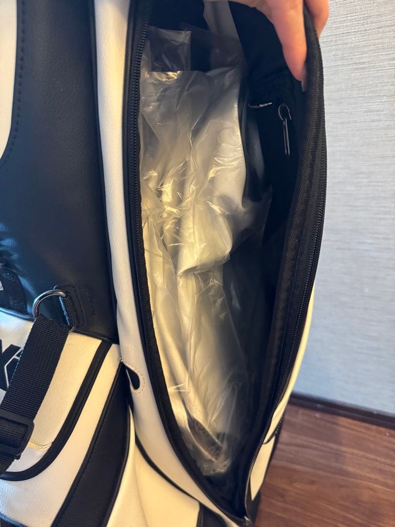 も*フ様 PXG スタンド式キャディバッグ ホワイト/ブラック　レザー