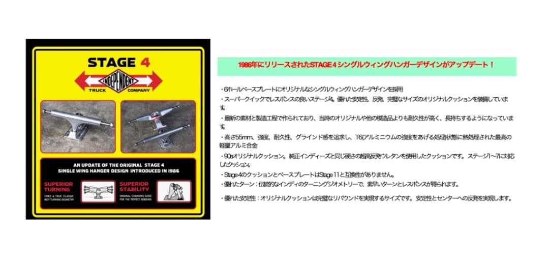 新品 INDEPENDENT 復刻 STAGE 4 TRUCK 215 インディ