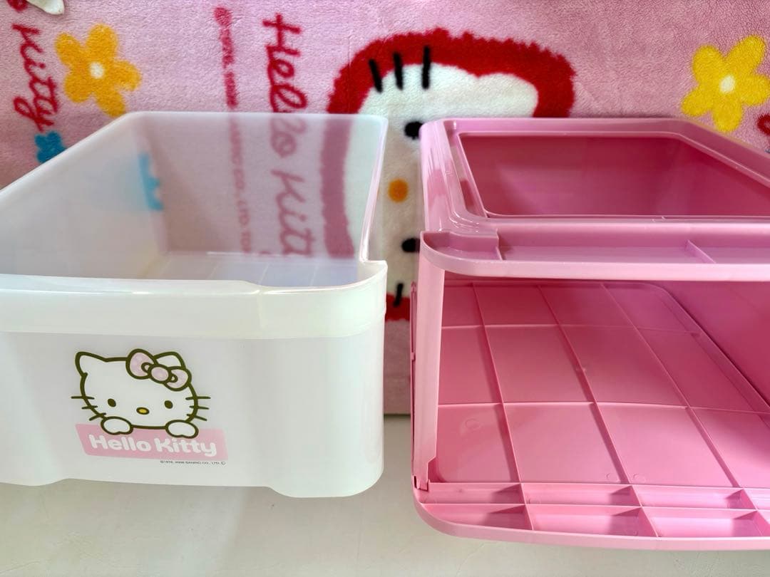 最終HelloKitty 収納ケース　キティ　3段チェスト　引き出し　平成レトロ