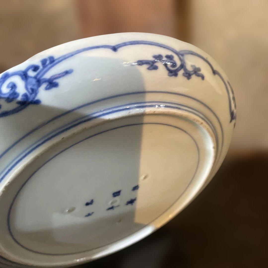 古伊万里　色絵染付松竹梅十二支文皿