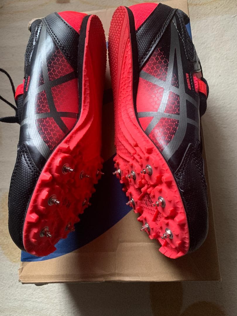 ASICS スパイクシューズ 黒/赤 EFFORT13