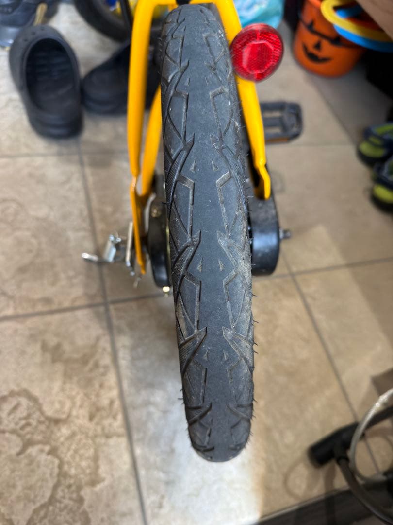 イエロー 幼児用自転車 16インチ フロントバスケット付き