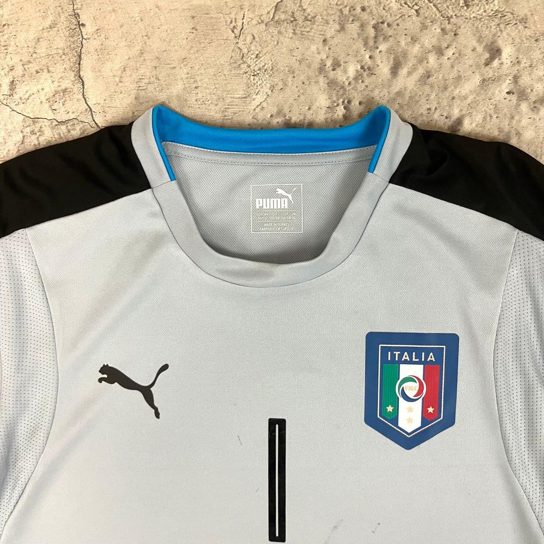 PUMA サッカーイタリア代表 ブッフォン #1 GKシャツ 古着 水色 XL