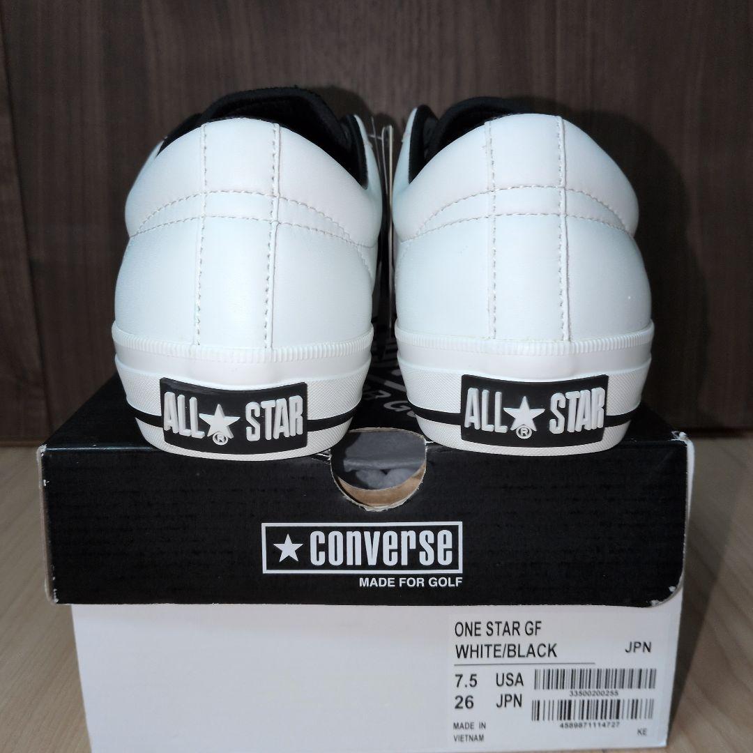 【US7.5】ワンスター　GF　白×黒　ゴルフシューズ ALL STAR