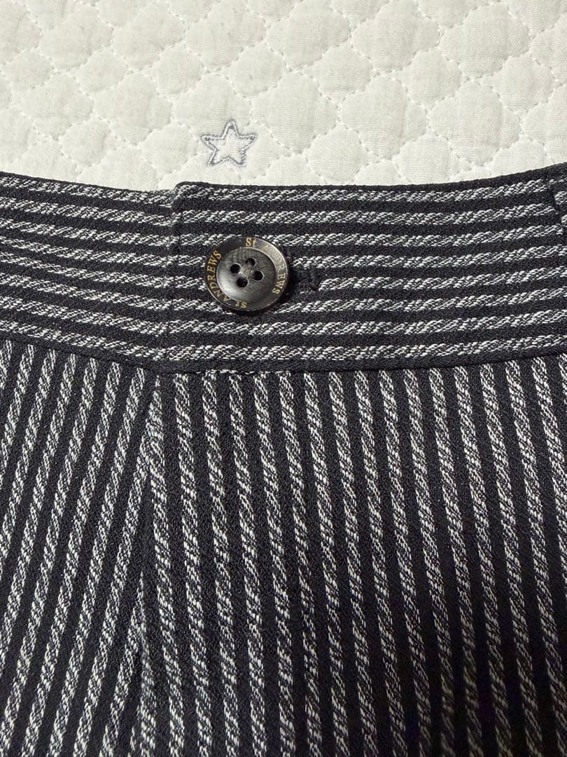 美品　St ANDREWS ストライプウェーブストレッチパンツ　M
