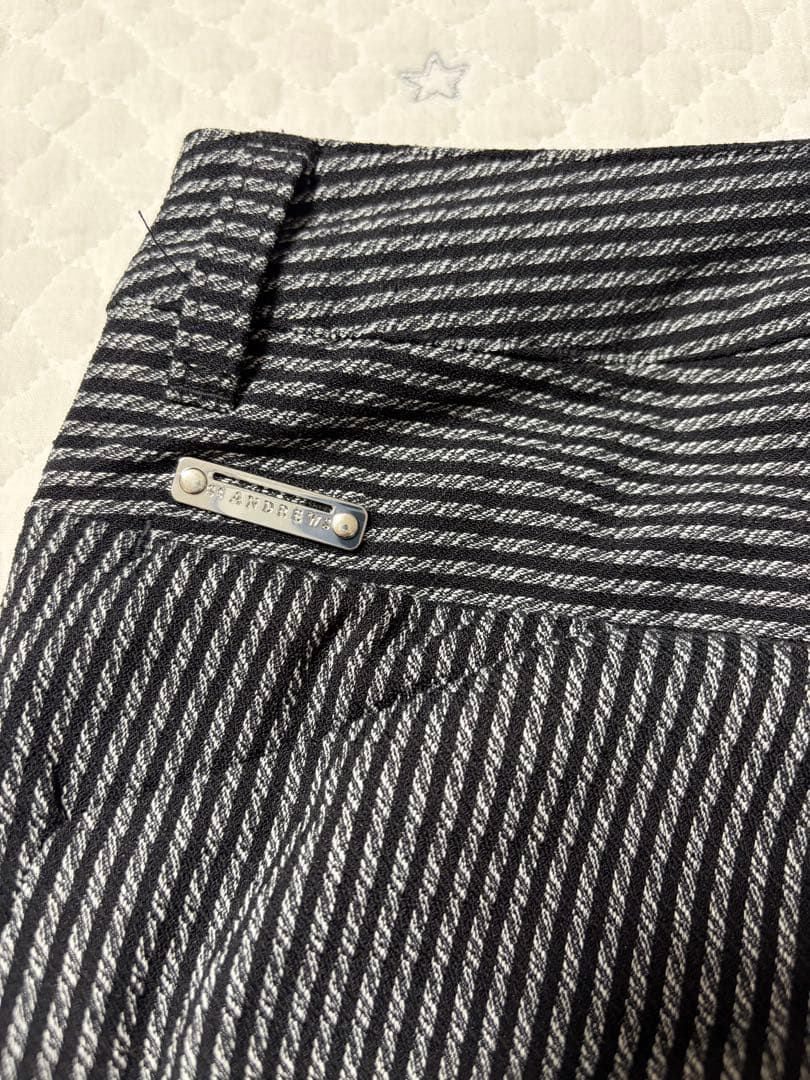 美品　St ANDREWS ストライプウェーブストレッチパンツ　M