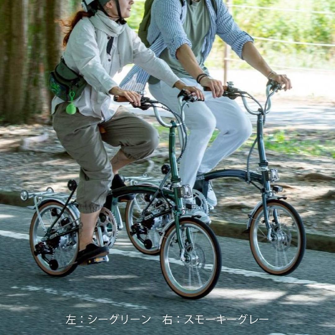 ASEEL 畳んで転がせる折りたたみ電動アシスト自転車 シーグリーン
