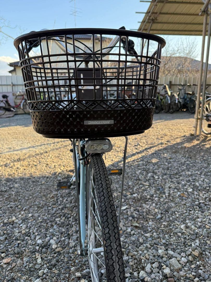 アシスタ 自転車 水色 前カゴ付き