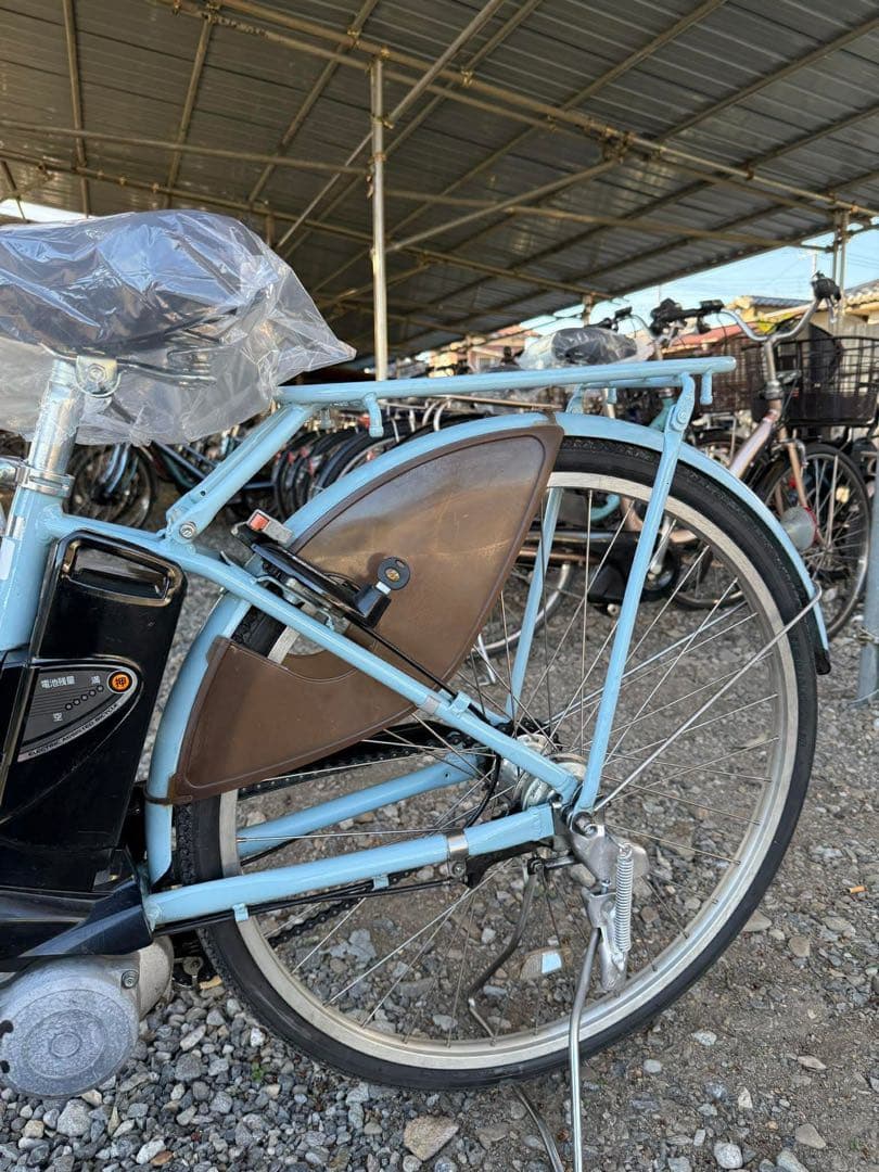 アシスタ 自転車 水色 前カゴ付き