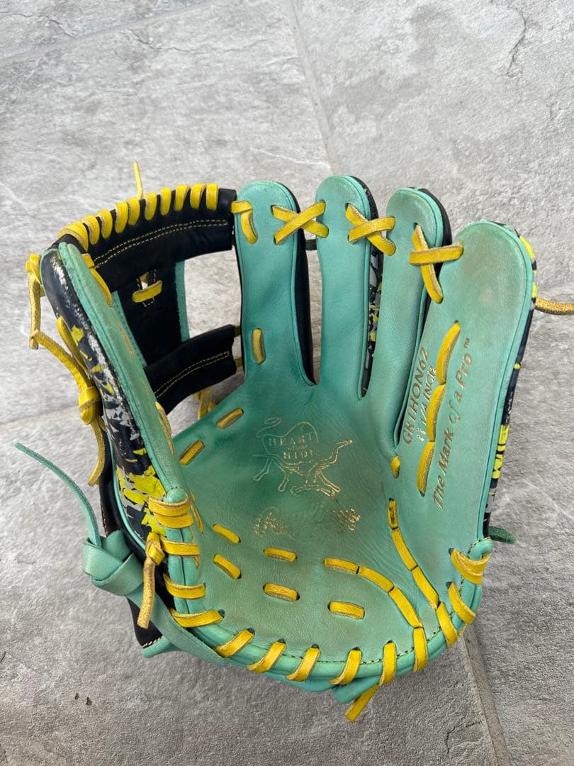 Rawlings The Gold Glove 野球グローブ 黒/水色/黄色