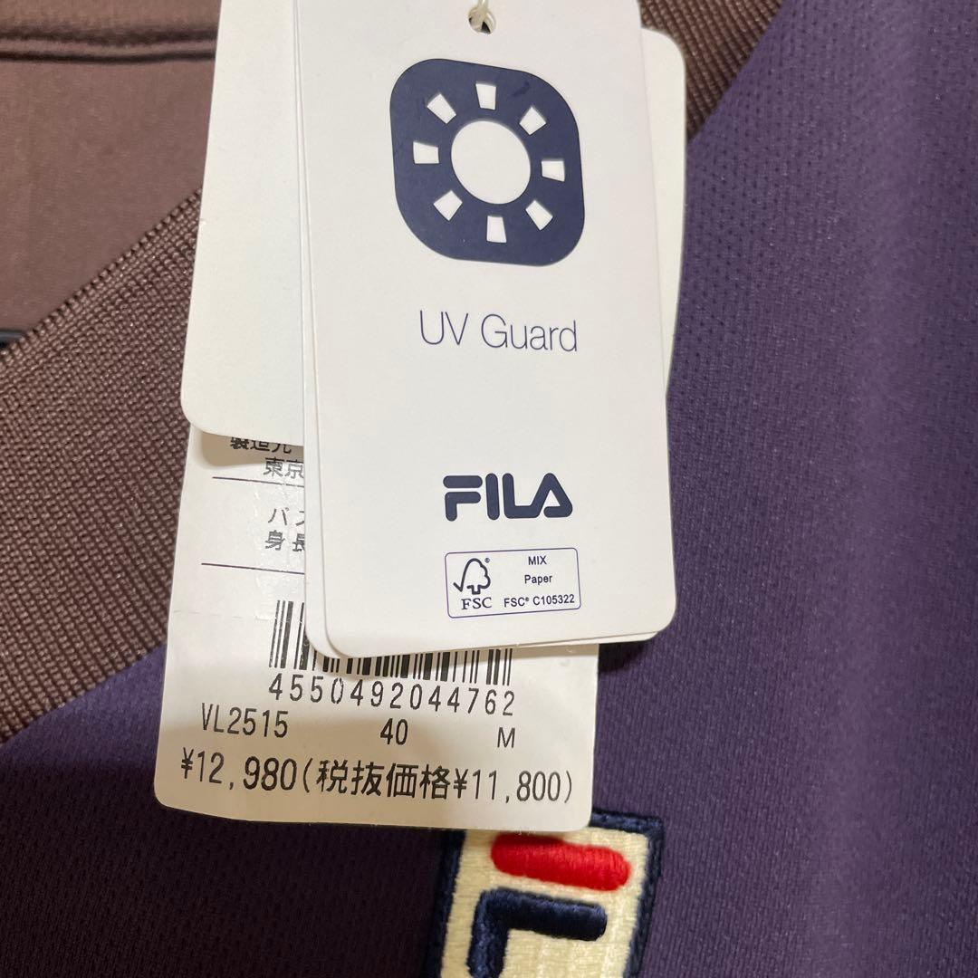FILA VネックハウンドトゥースワンピースMサイズ新品　こっくり秋色