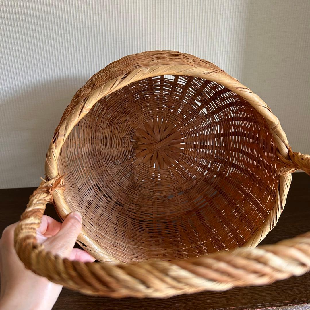 竹かご　野菜かご　持ち手付き
