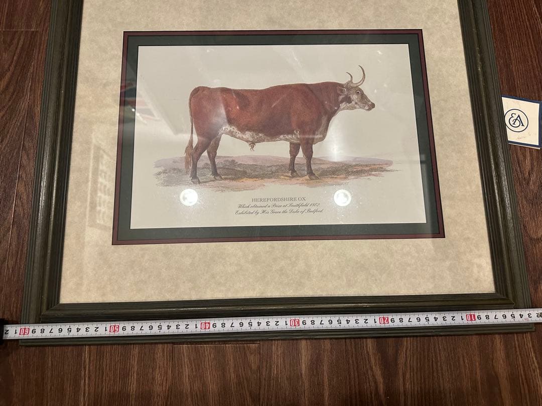 牛の絵　ETHAN ALLEN ロンドン　アンティーク風　ビンテージ