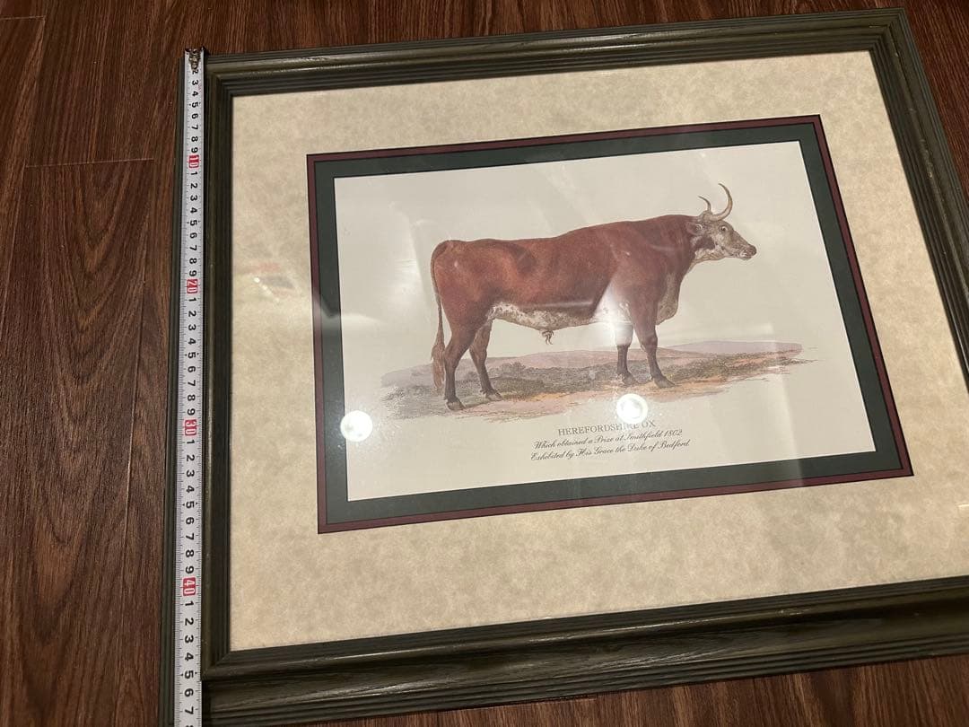 牛の絵　ETHAN ALLEN ロンドン　アンティーク風　ビンテージ