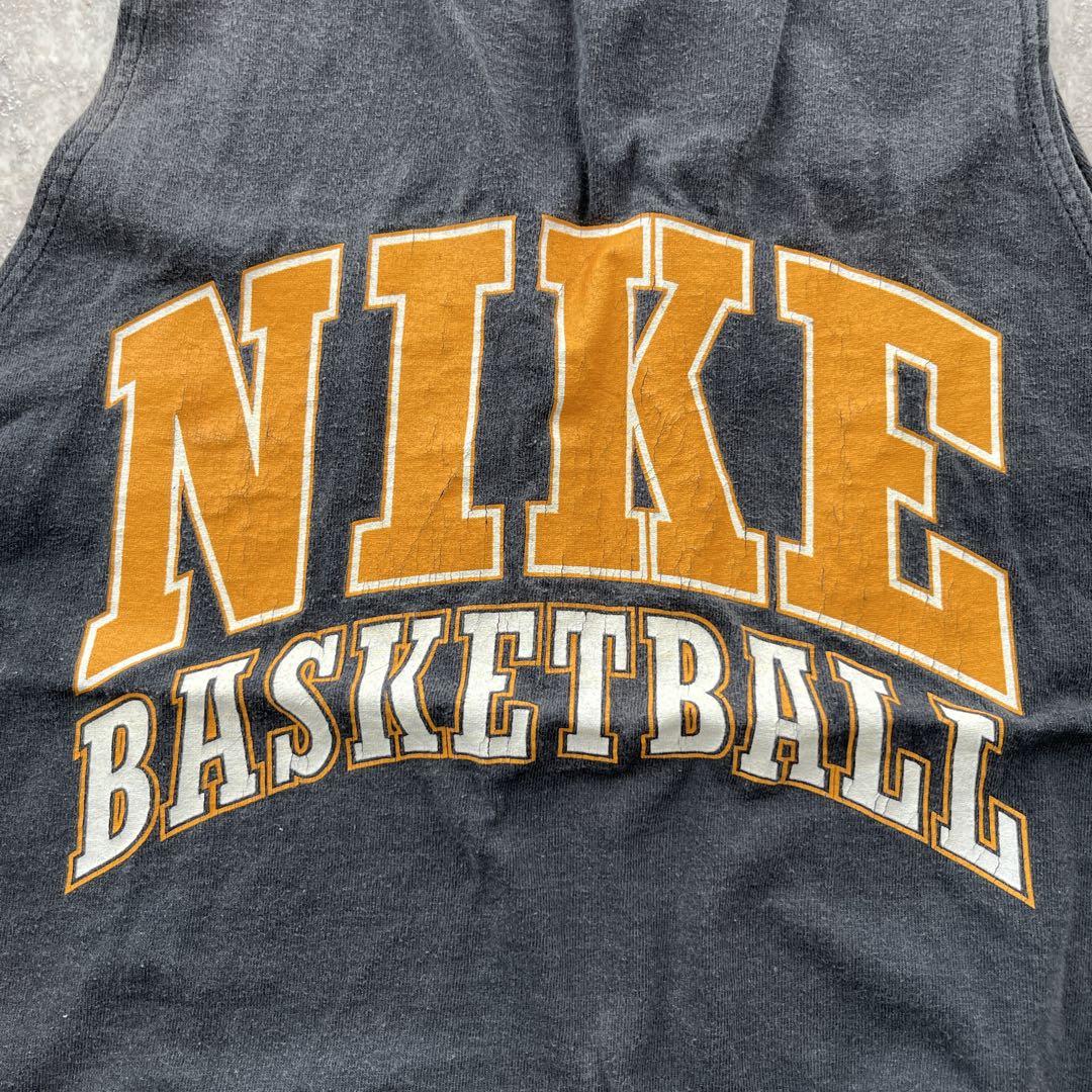 【USA製】 ナイキ NIKE バスケ タンクトップ 墨黒 ヴィンテージ 古着