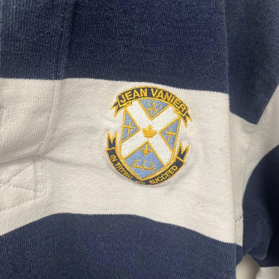 希少BARBARIANラガーシャツ ネイビー白ストライプM長袖