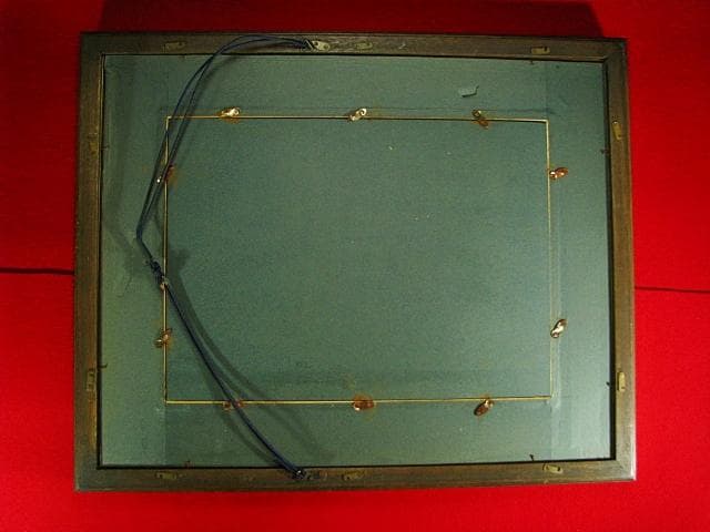 穐月 明 花の絵のある 花瓶 日本画 額装 肉筆 184