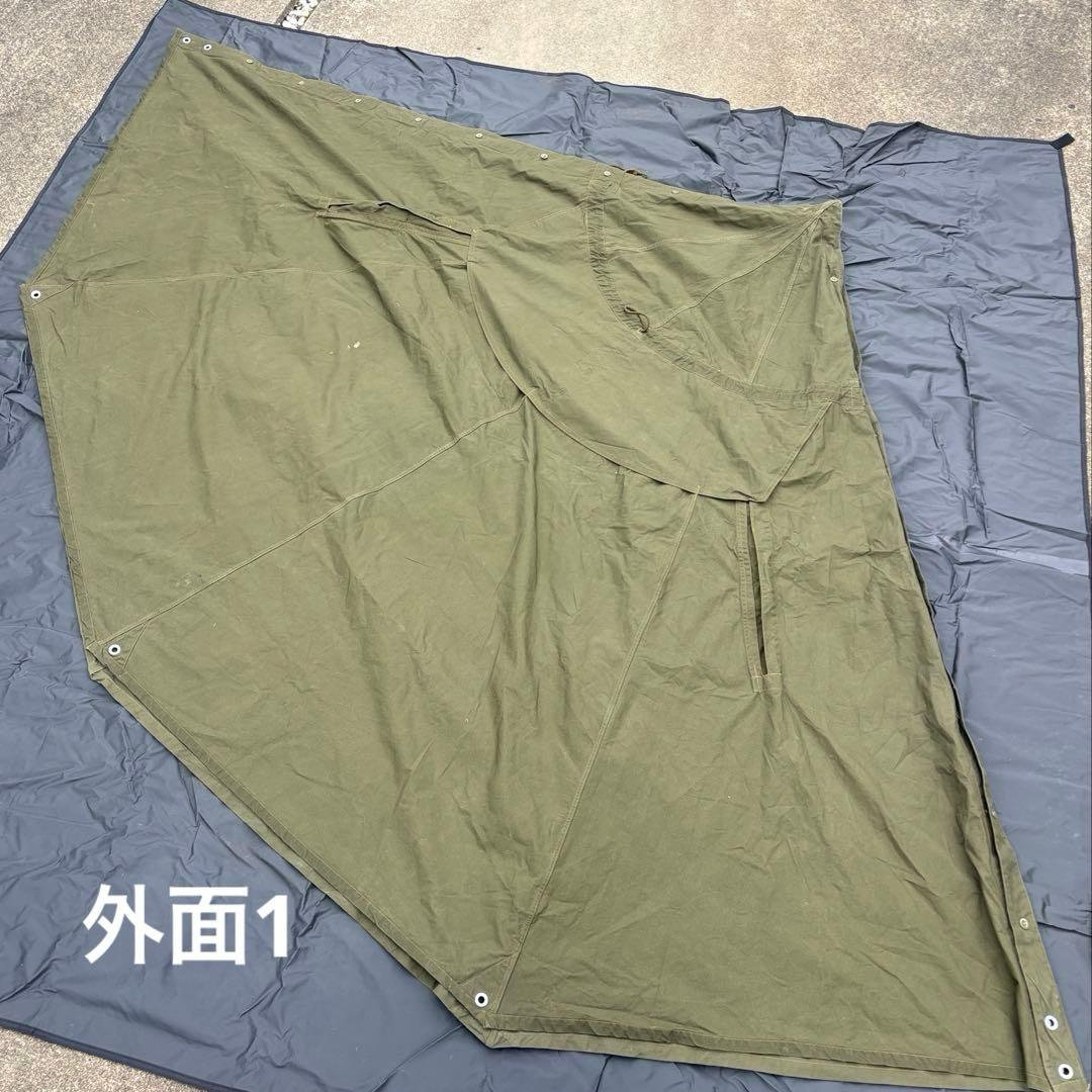 ポーランド軍幕 サイズ2 (Mサイズ)2枚 刻印あり 放出品 ワンポールテント