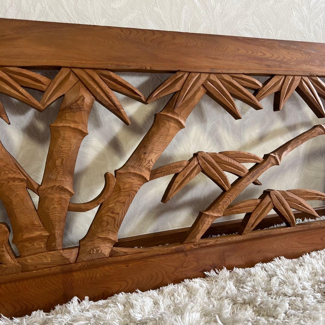 欄間らんま 古民家取壊し品 トラ 虎 竹 手彫り彫刻 建具 古民家 DIY