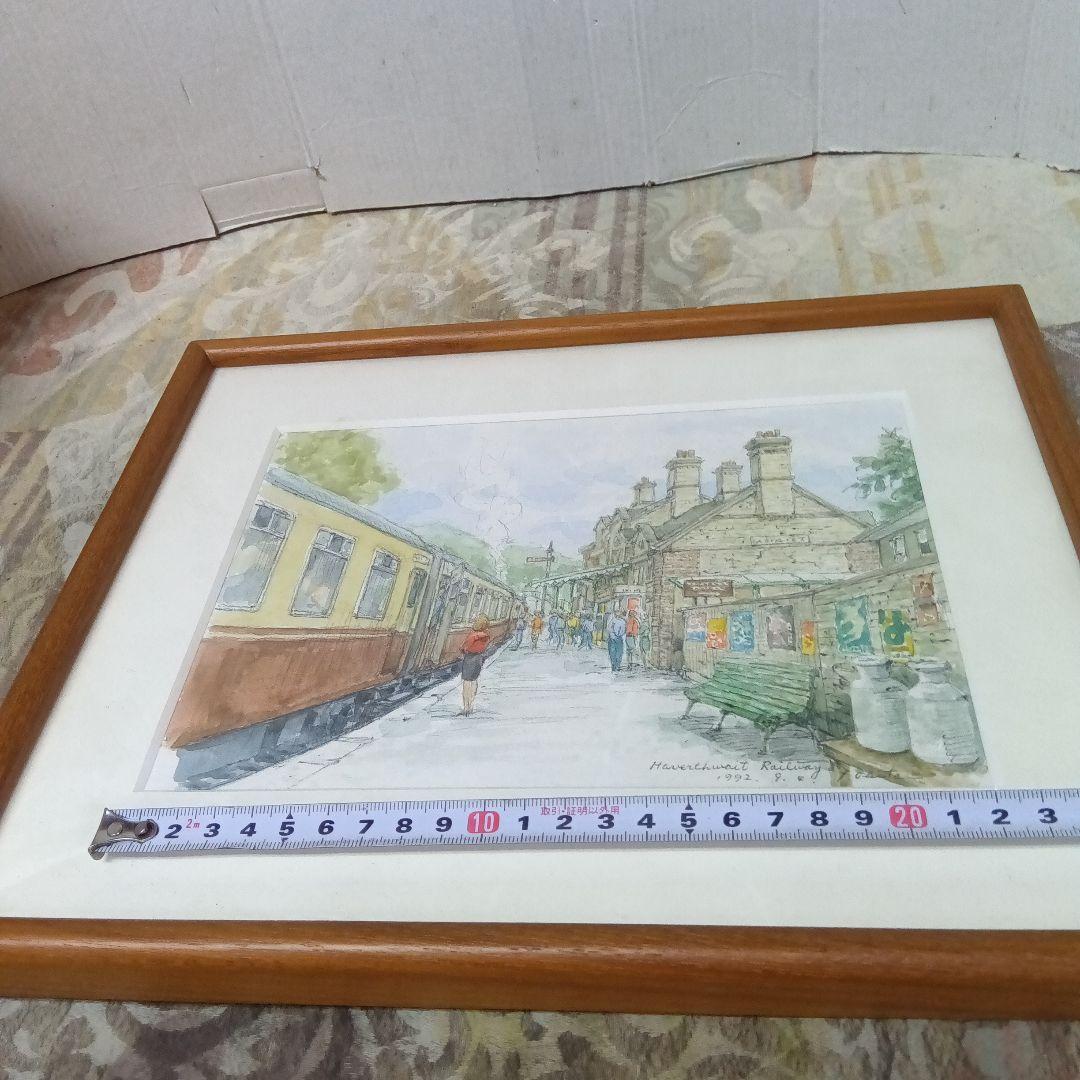 イギリス駅風景　 水彩画