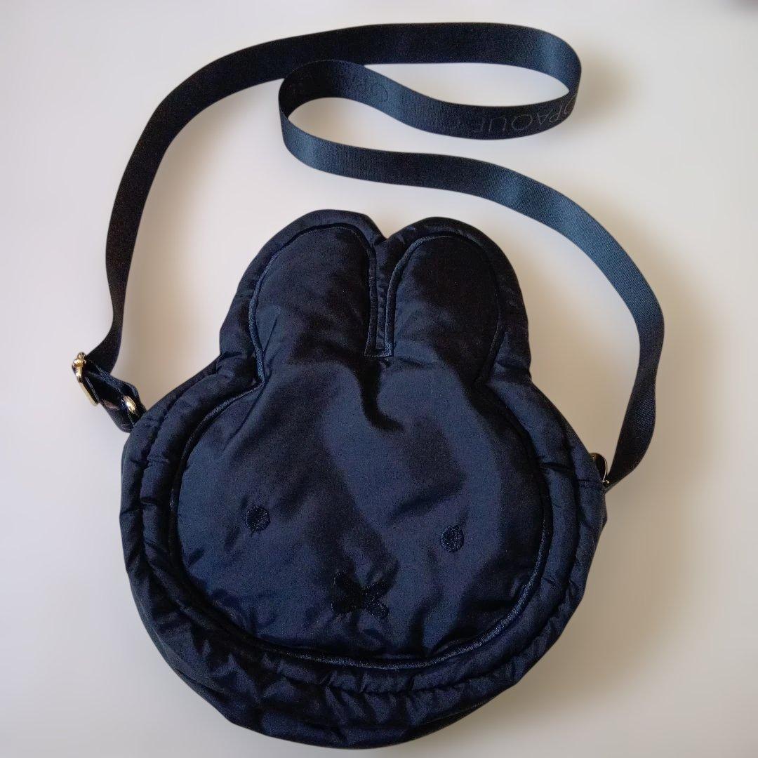 新品　miffy　OPAQUE.CLIP　フェイス型ショルダーバッグ　黒ミッフィ