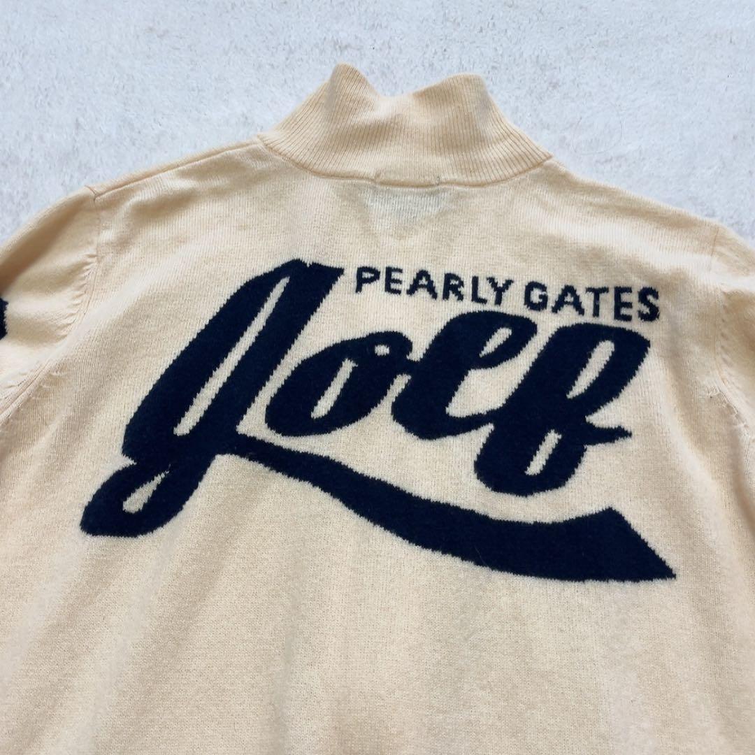 美品　パーリーゲイツ　ドライバーズニット　ニットジャケット　白系　カシミヤ