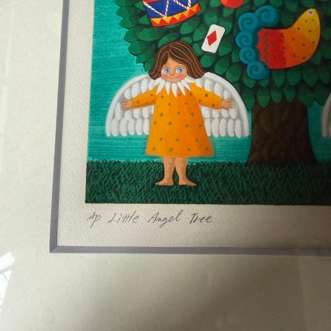 小澤摩純 Little Angel Tree インテリア　額装　シルクスクリーン